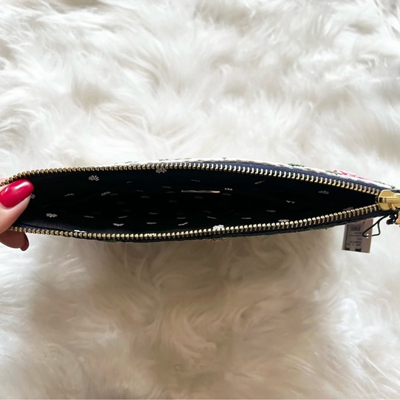 New! LELE SADOUGHI Embroidered Large Floral Pouch Clutch - Picture 9 of 13